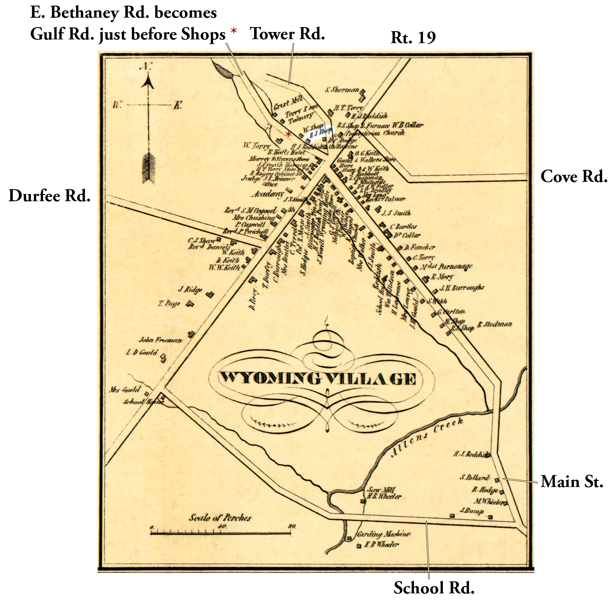 1853 Wyoming Village Map